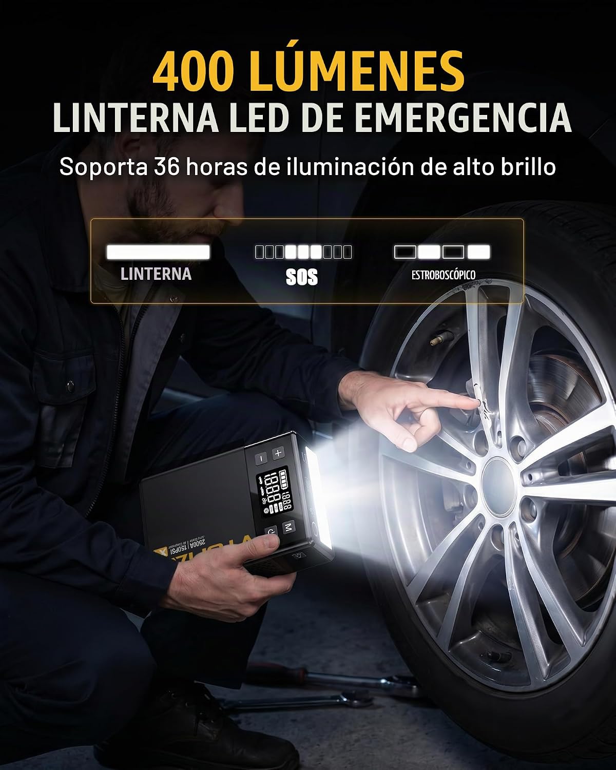 VTOMAN Arrancador de salto X1 con compresor de aire para hasta 8.5L...