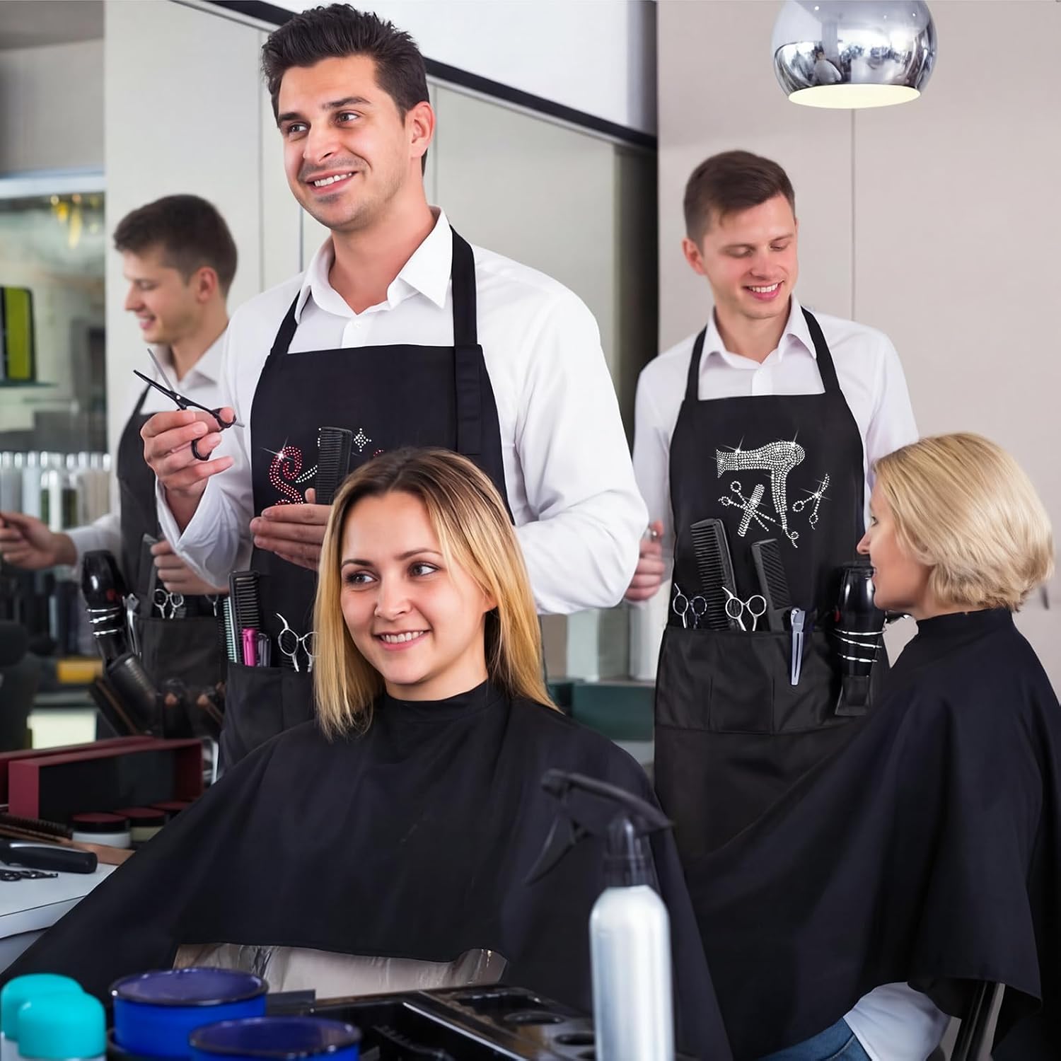 Coume 2 Piezas Delantal de Estilista de Cabello Delantal de Salón c...