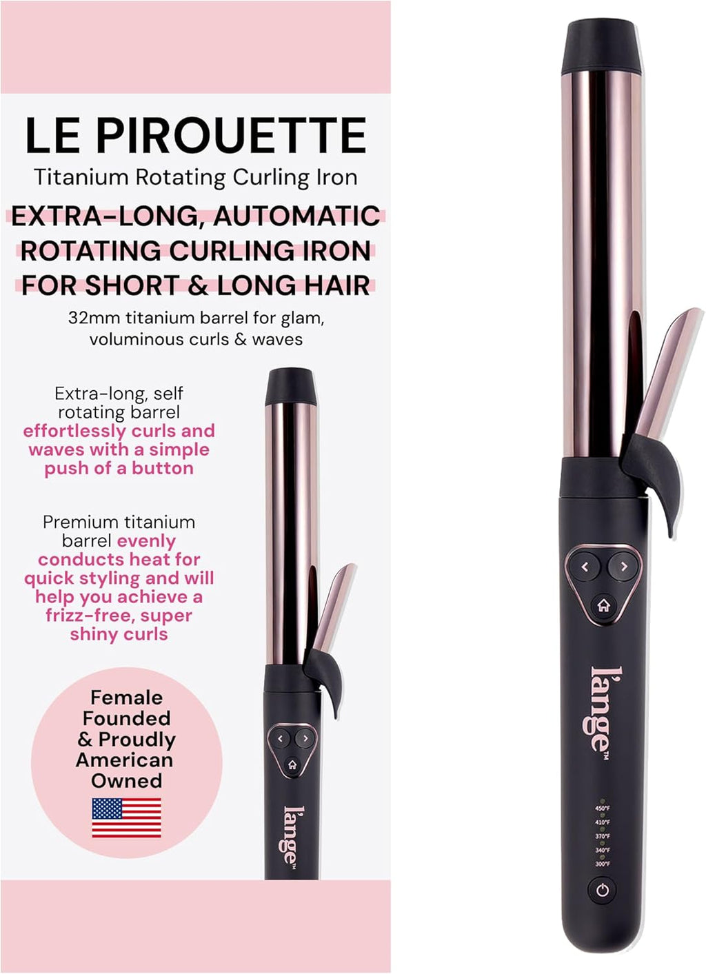 L'ANGE HAIR Le Pirouette Rizador Giratorio de Titanio de 32MM R...
