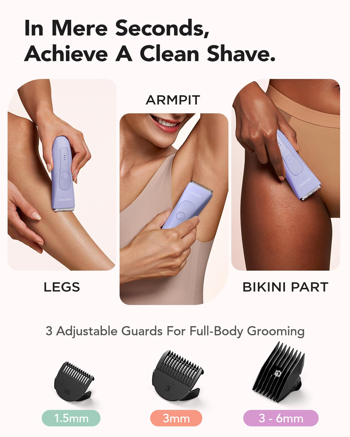 MANSPOT LADYSPOT™ - Recortadoras de cabello para mujer, con 3 prote...