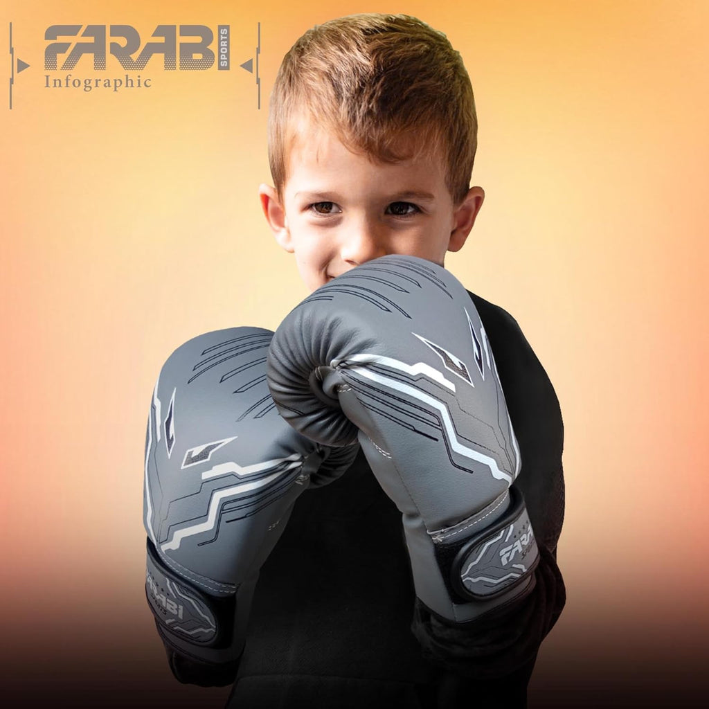 Farabi Sports Guantes de boxeo para niños y niñas, guantes de kickb...