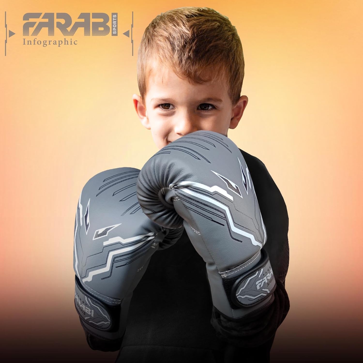 Farabi Sports Guantes de boxeo para niños y niñas, guantes de kickb...