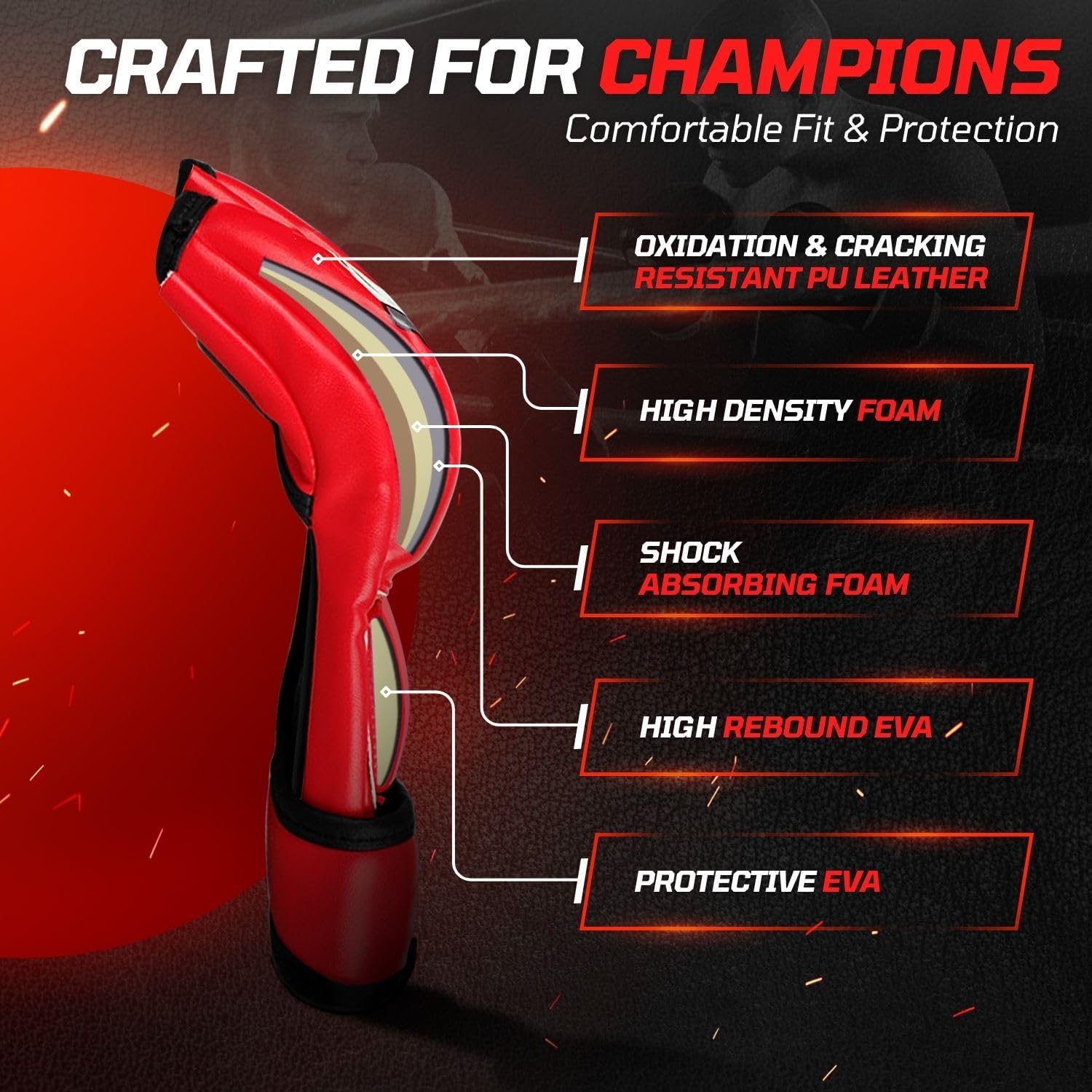 Flexzion, guantes de boxeo con dedos descubiertos - Grappling, MMA,...