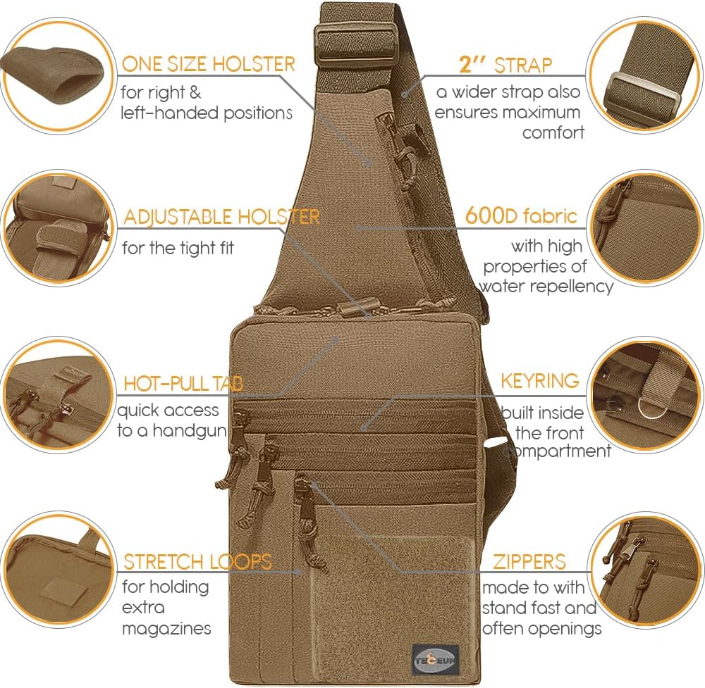 TECEUM Bolso táctico compacto con parche \u2013 CCW para todos los...