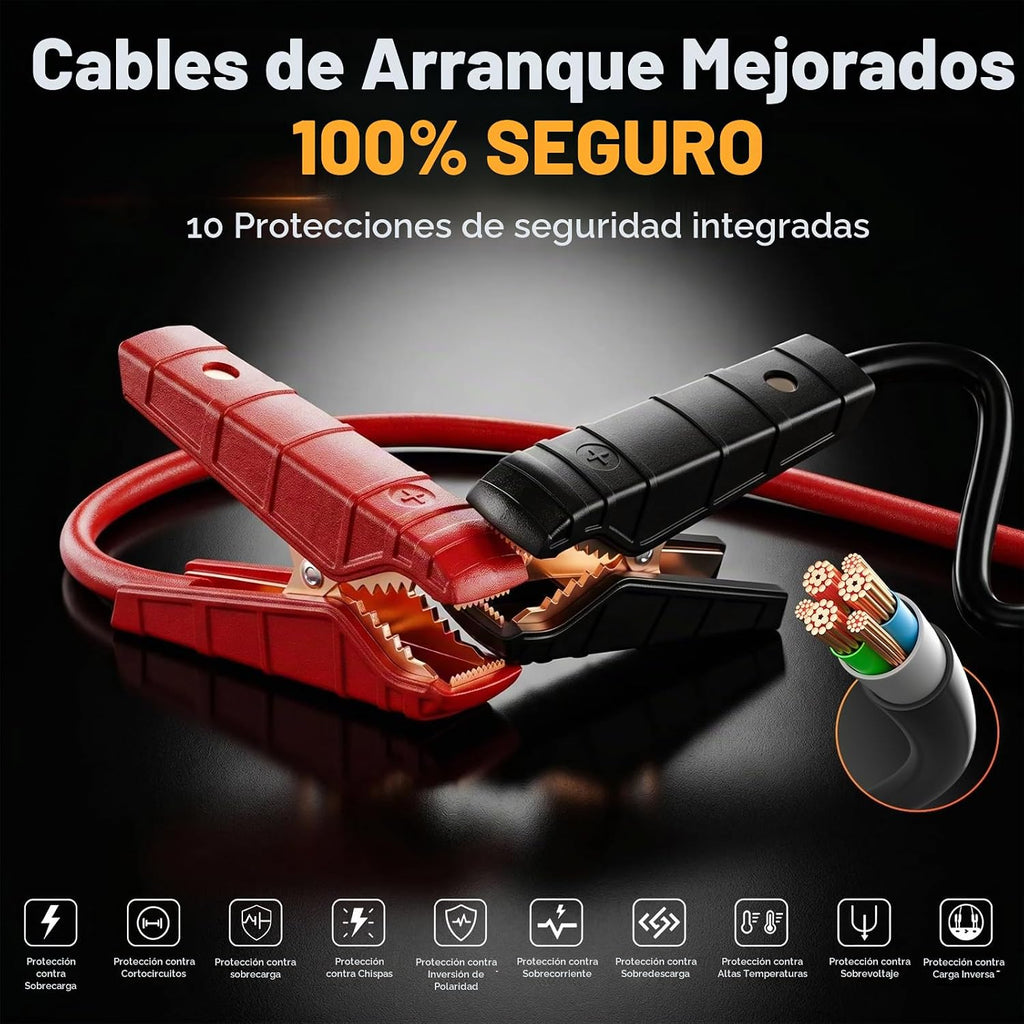 ZunDian Arrancador de Batería 6 en 1 de 1800 Amperios con Compresor...