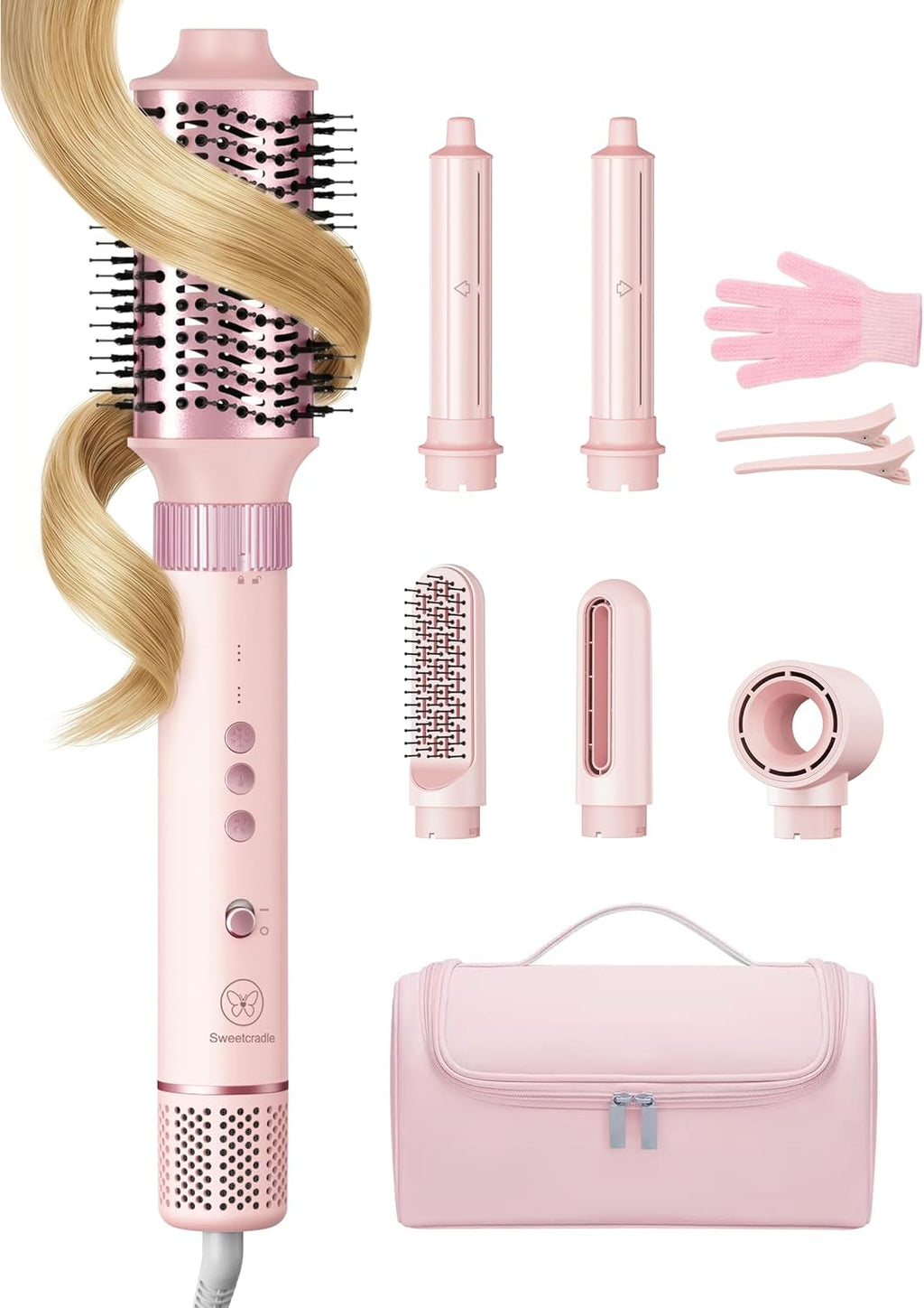 SweetCradle Estilizador de cabello 6 en 1, juego de cepillos secado...