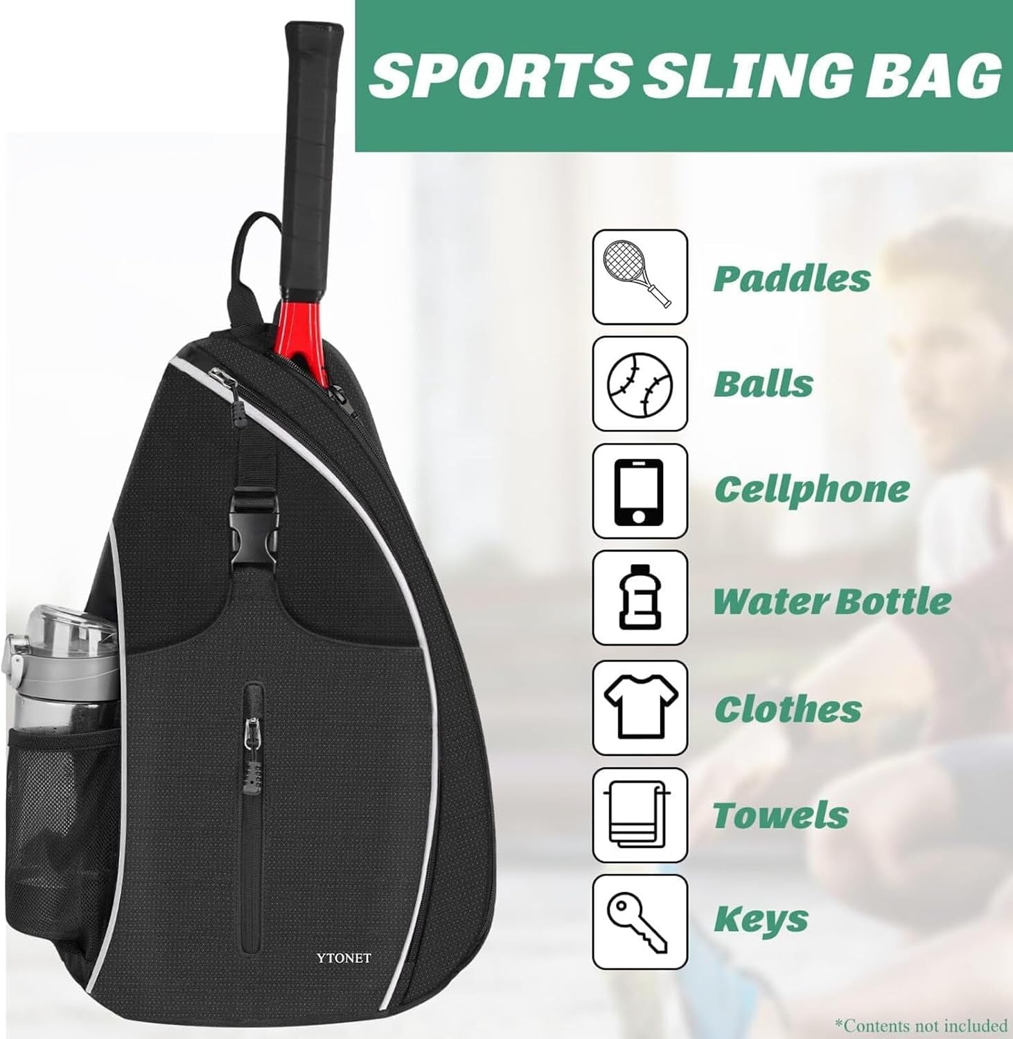 Ytonet - Bolsa de tenis, mochila de tenis para colgarse, bandolera...
