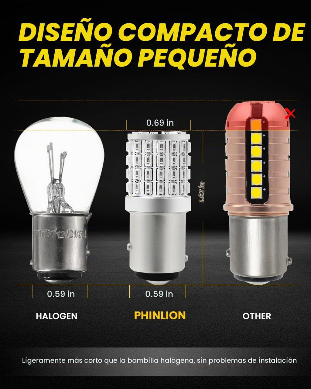 PHINLION 1157 Bombillas LED Rojas, Super Brillantes P28\/8W 2057 23...