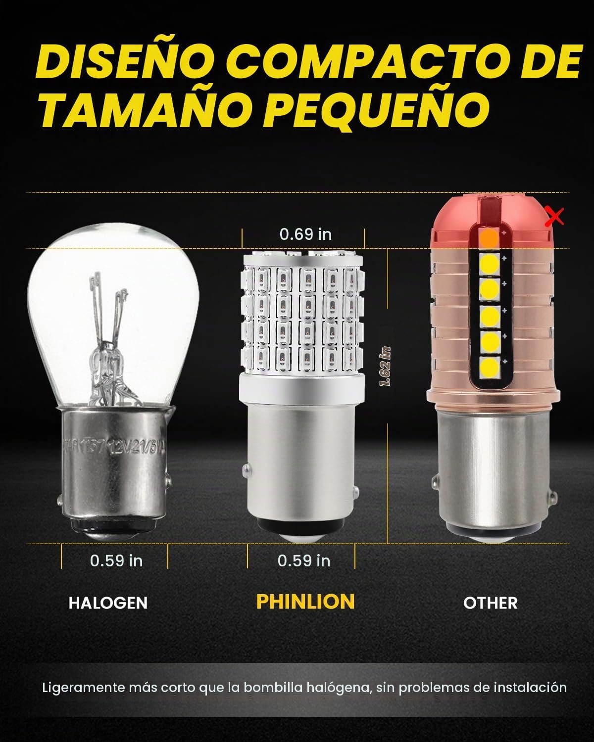 PHINLION 1157 Bombillas LED Rojas, Super Brillantes P28\/8W 2057 23...