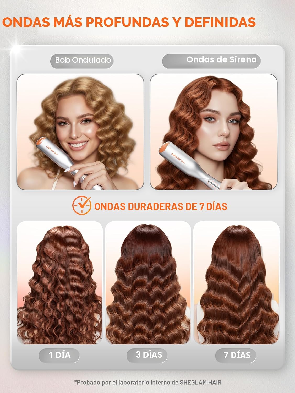 SHEGLAM 1.9 cm Ondulador Profundo para Cabello Corto, Herramienta d...