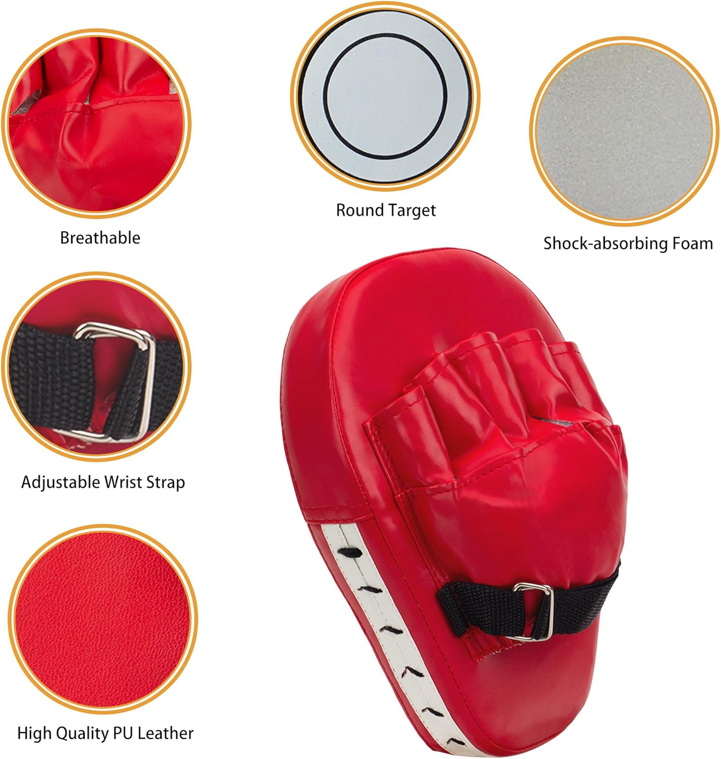 Juego de almohadillas de boxeo y guantes de boxeo 3 en 1, almohadil...