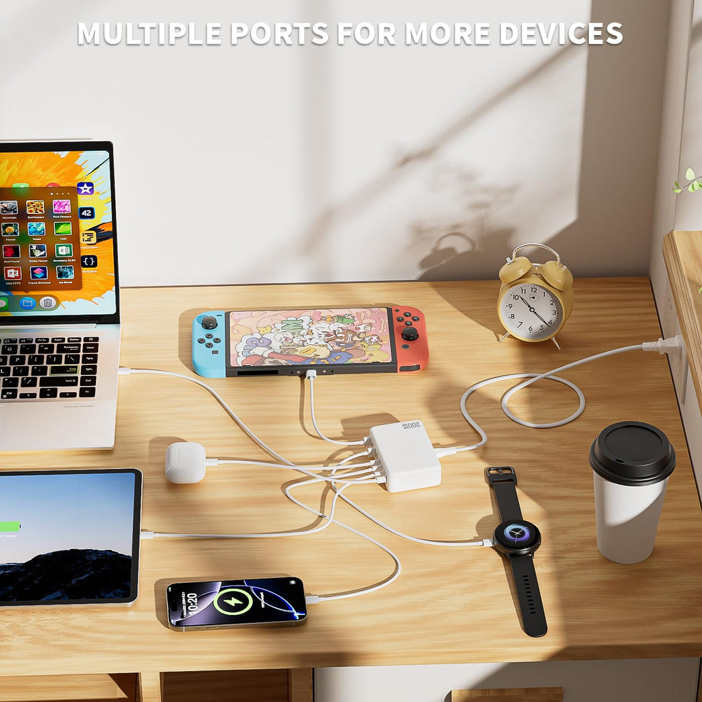 Bloque de Cargador USB C, Cargador Tipo C de 200W Carga Rápida, Est...