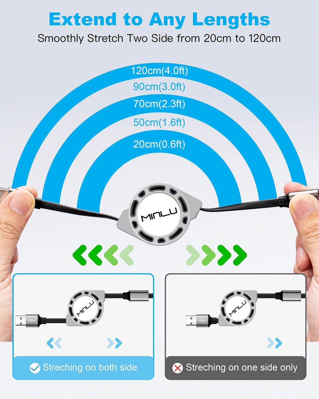 Cable de carga múltiple 3A, [2 unidades de 4 pies] cable de carga m...