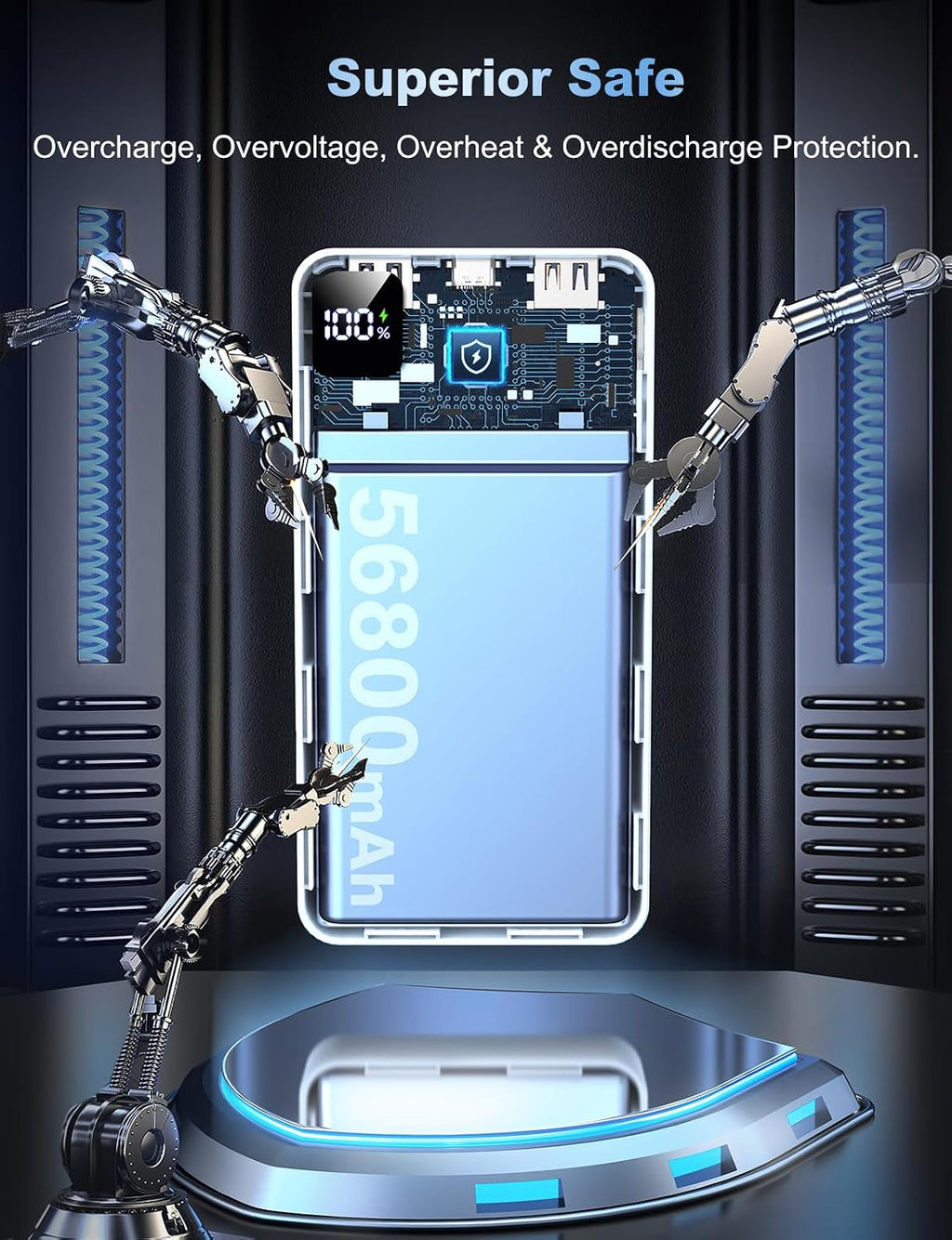 Cargador portátil, batería de 56800 mAh, cargador de teléfono portá...