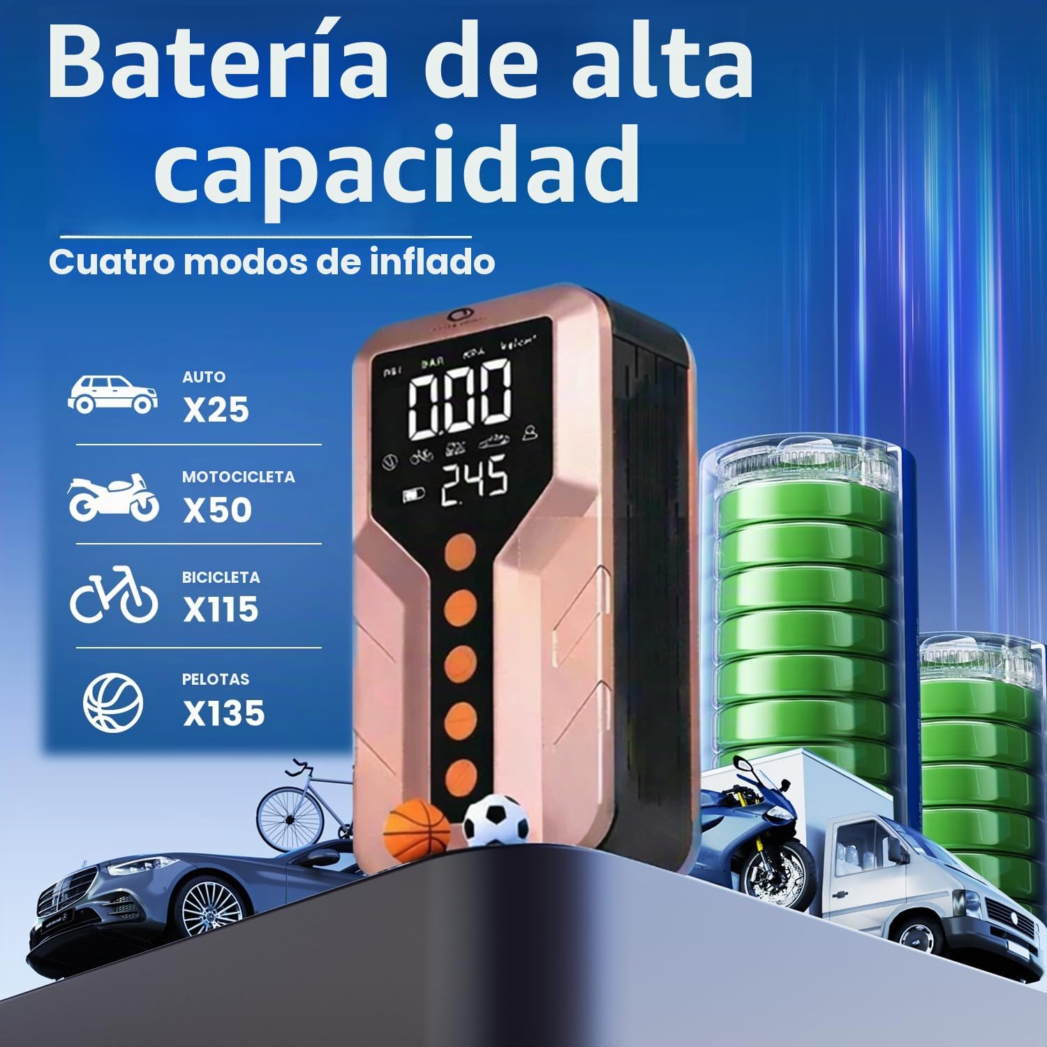 ODEGNC Arrancador con compresor de aire para vehículos todo terreno...