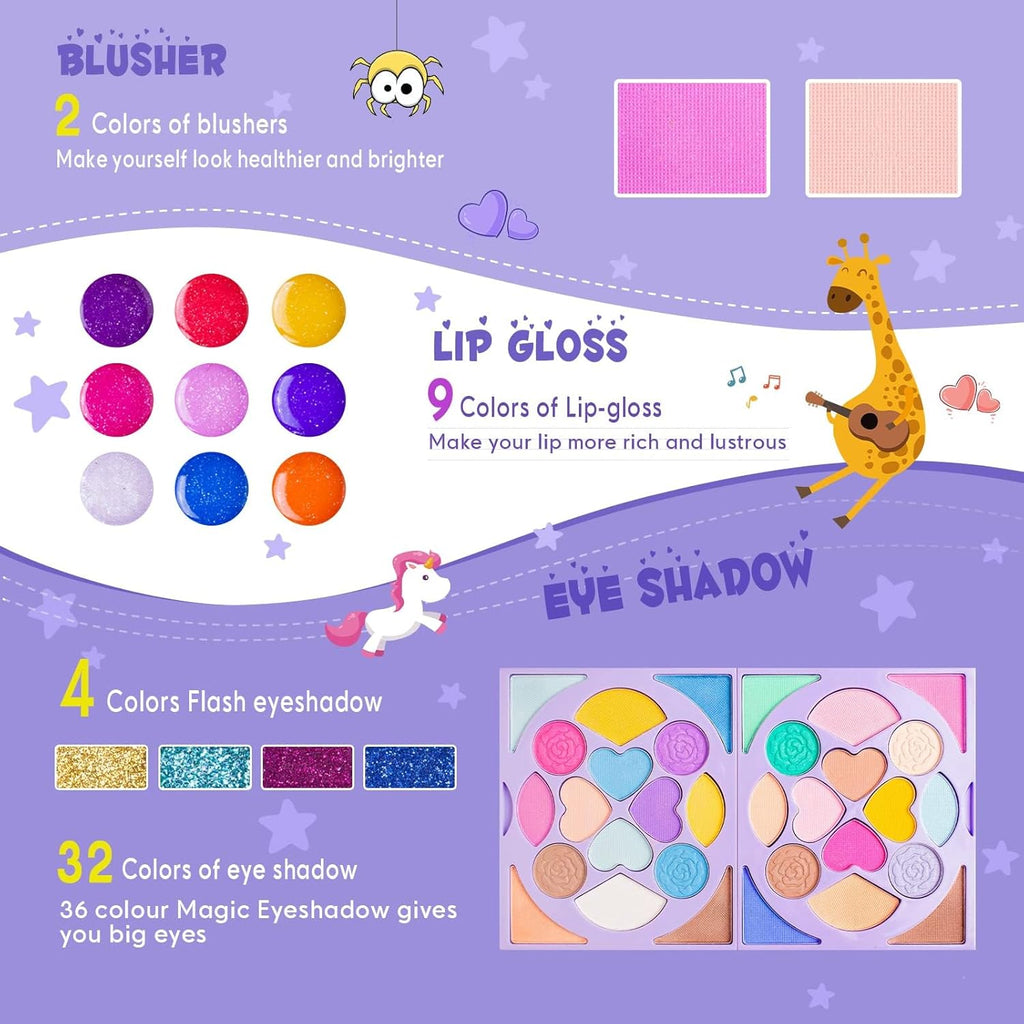 Tomons Kit de maquillaje para niños, juego de cosméticos lavables p...