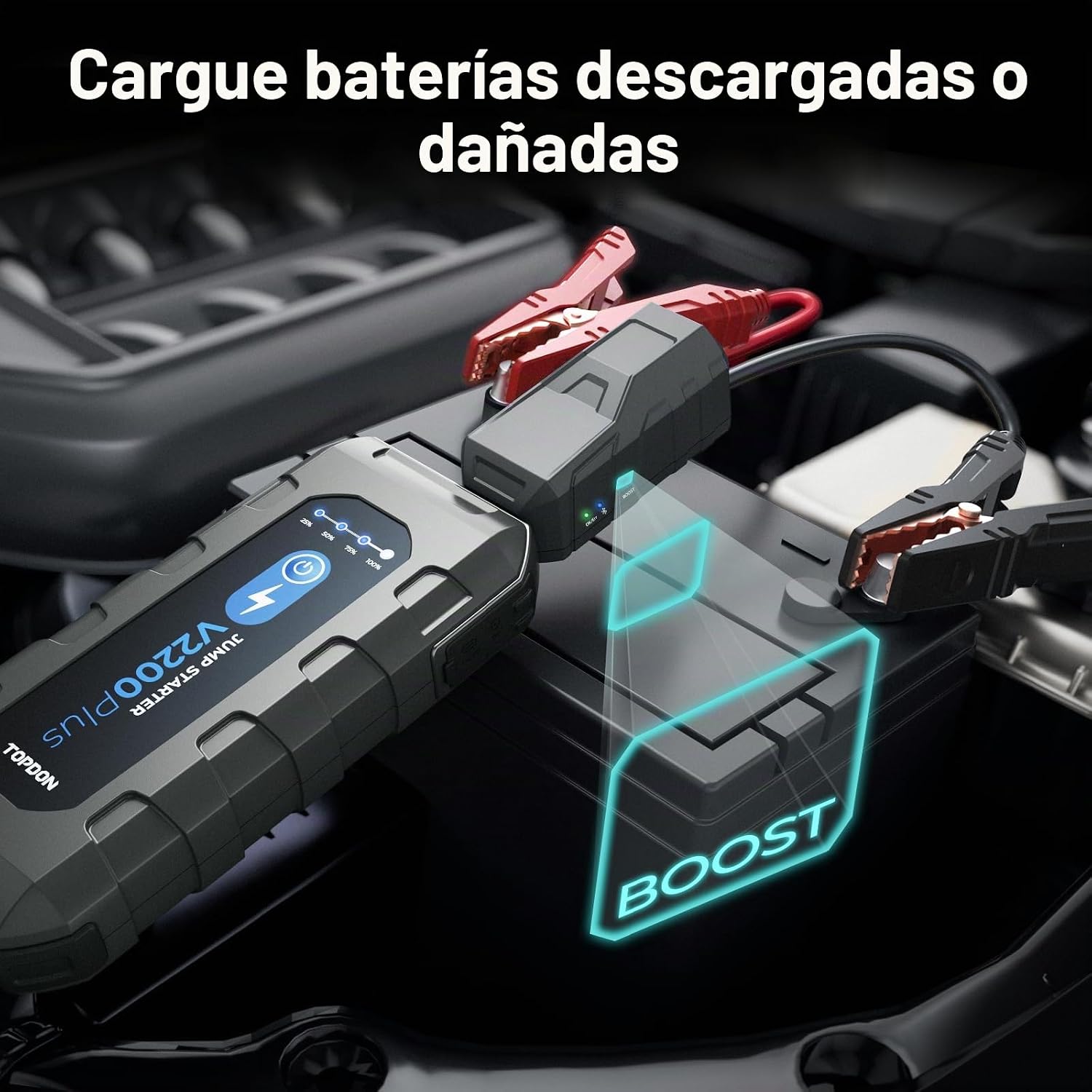Arrancador de batería de coche y probador de batería TOPDON 2 en 1,...