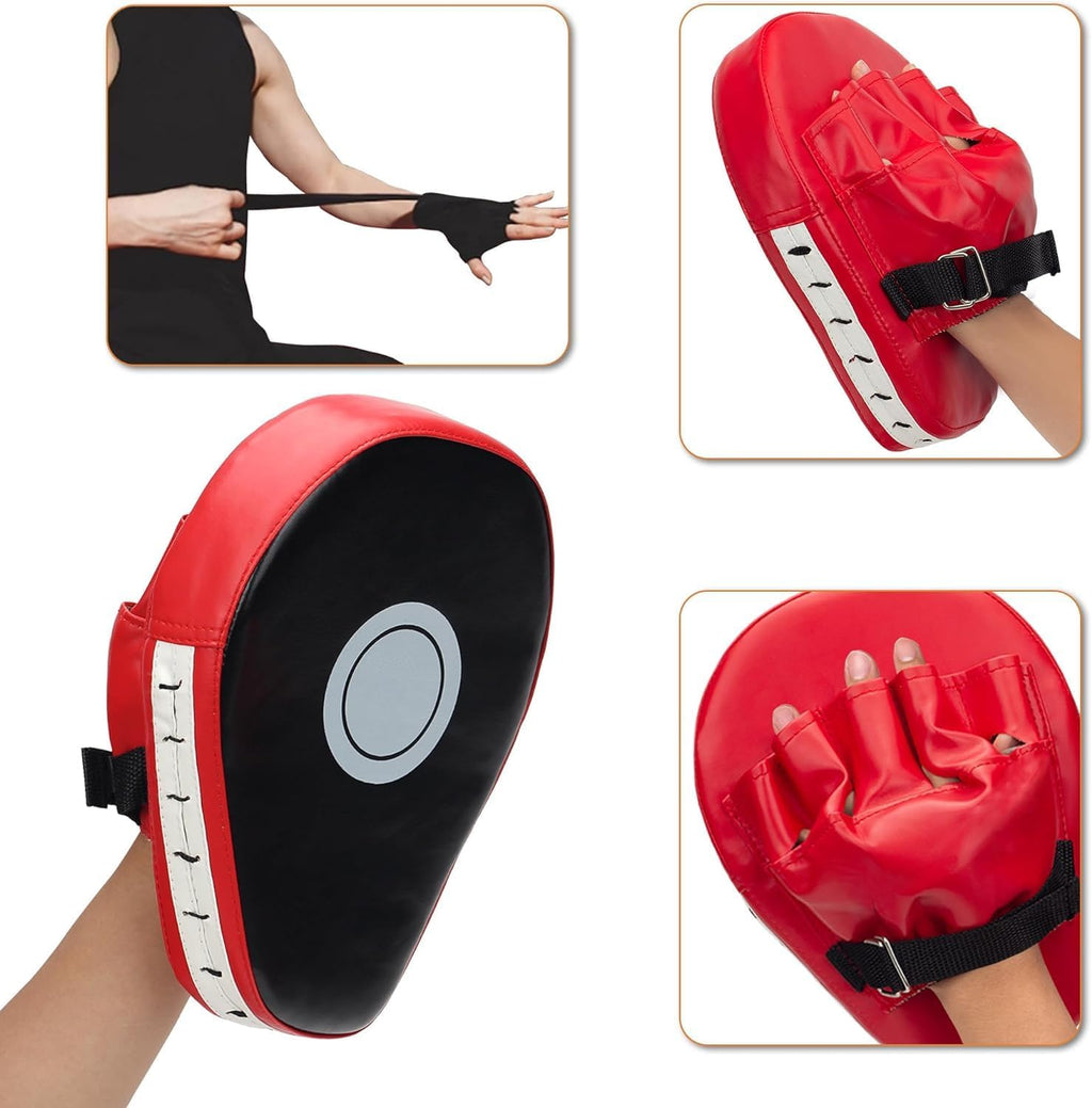 Juego de almohadillas de boxeo y guantes de boxeo 3 en 1, almohadil...