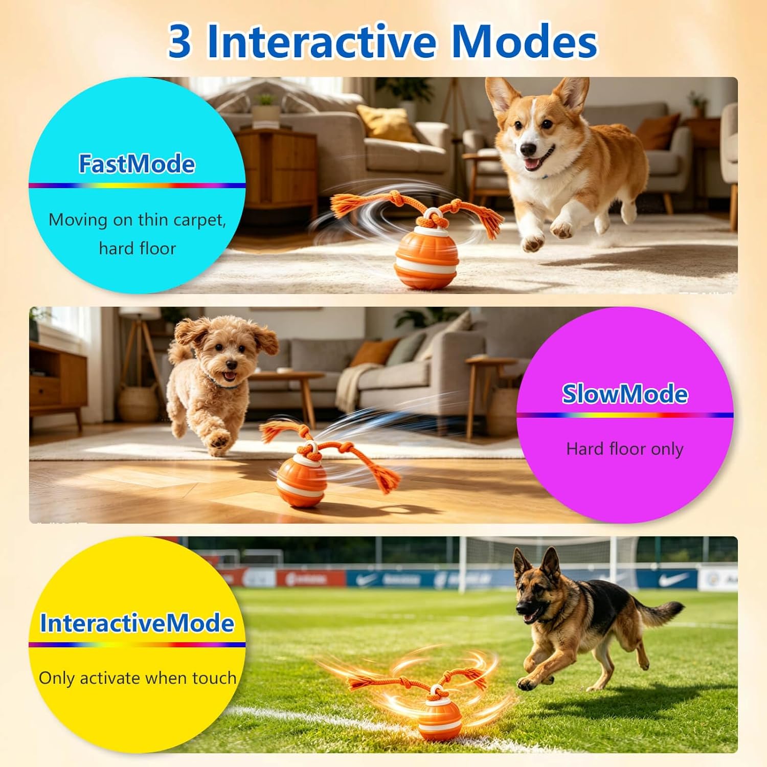 Craynivel Juguetes interactivos para perros, pelota automóvil de 36...