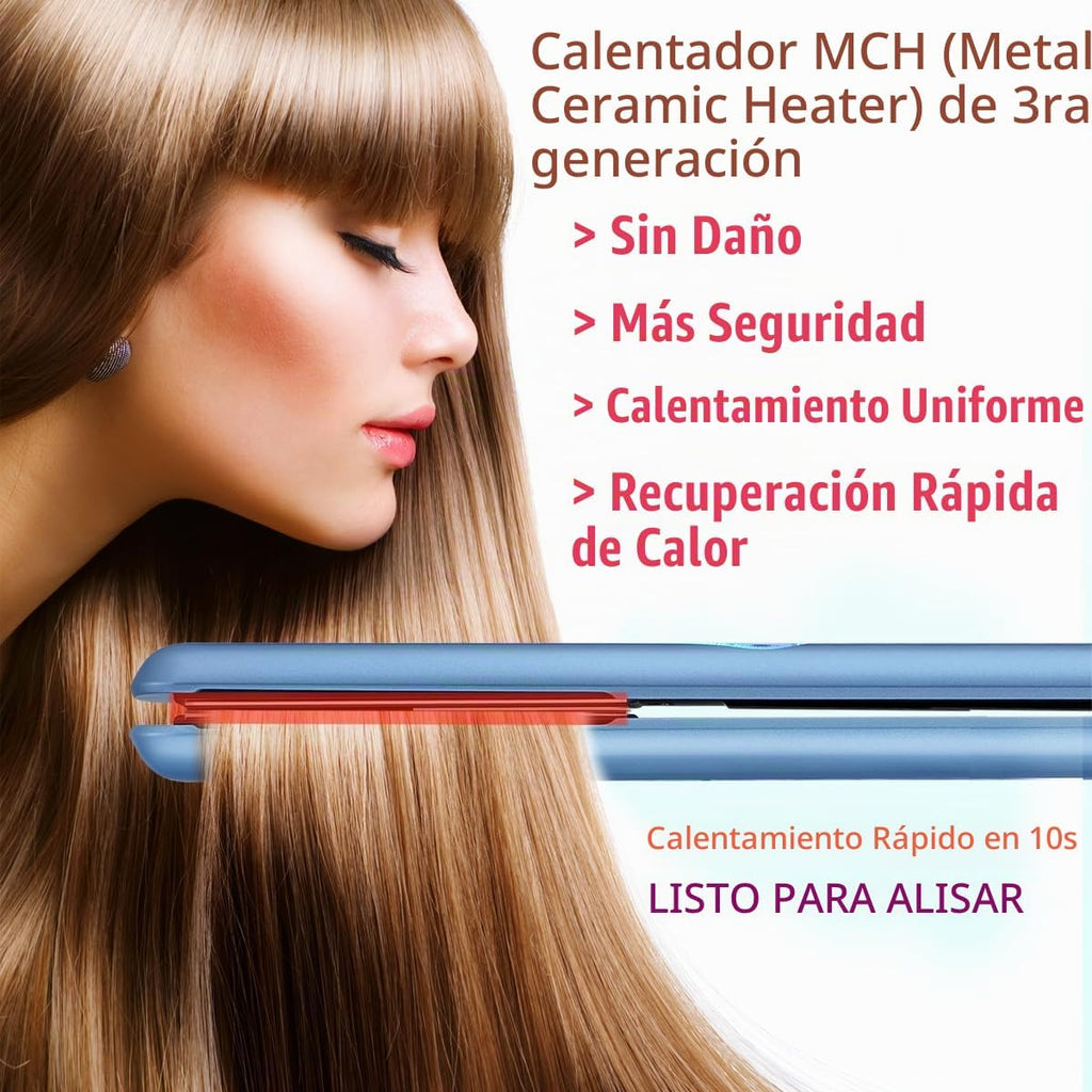 NITION Nano Titanium Alisador de pelo de 1 pulgada Placa de calenta...