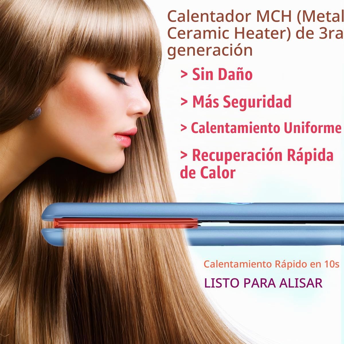 NITION Nano Titanium Alisador de pelo de 1 pulgada Placa de calenta...