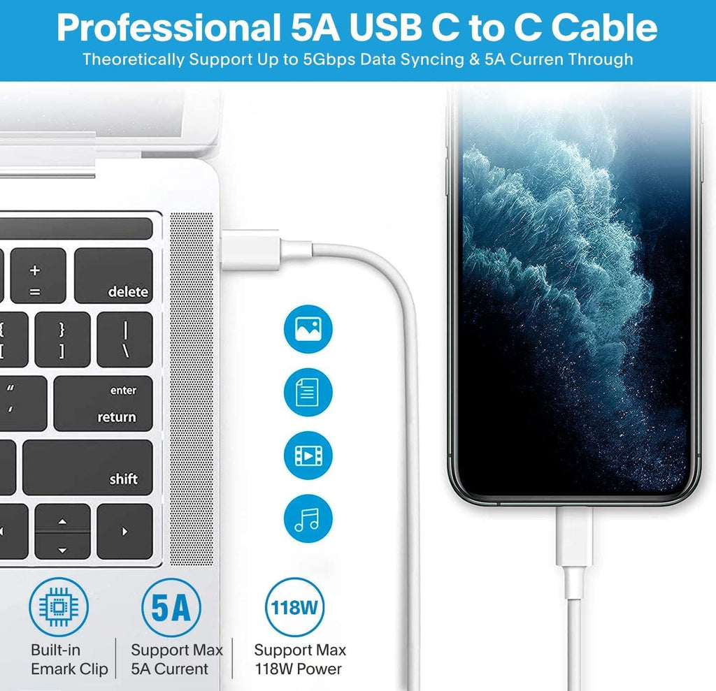 Cargador Mac Book Pro de 118 W USB C Adaptador de corriente de carg...