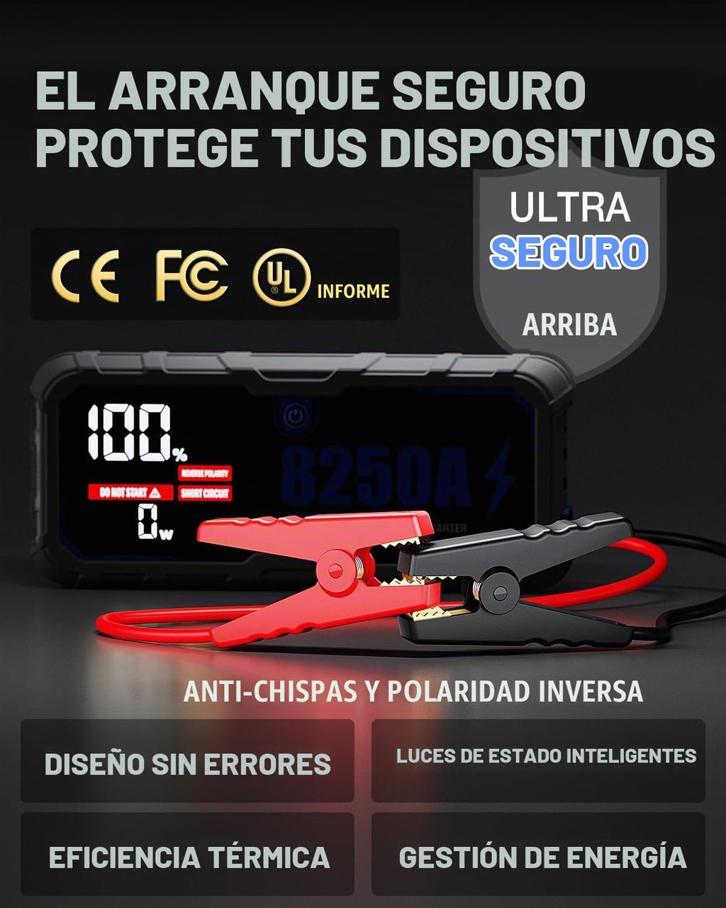Arrancador portátil de batería de coche 8250A con PD-65W (para todo...