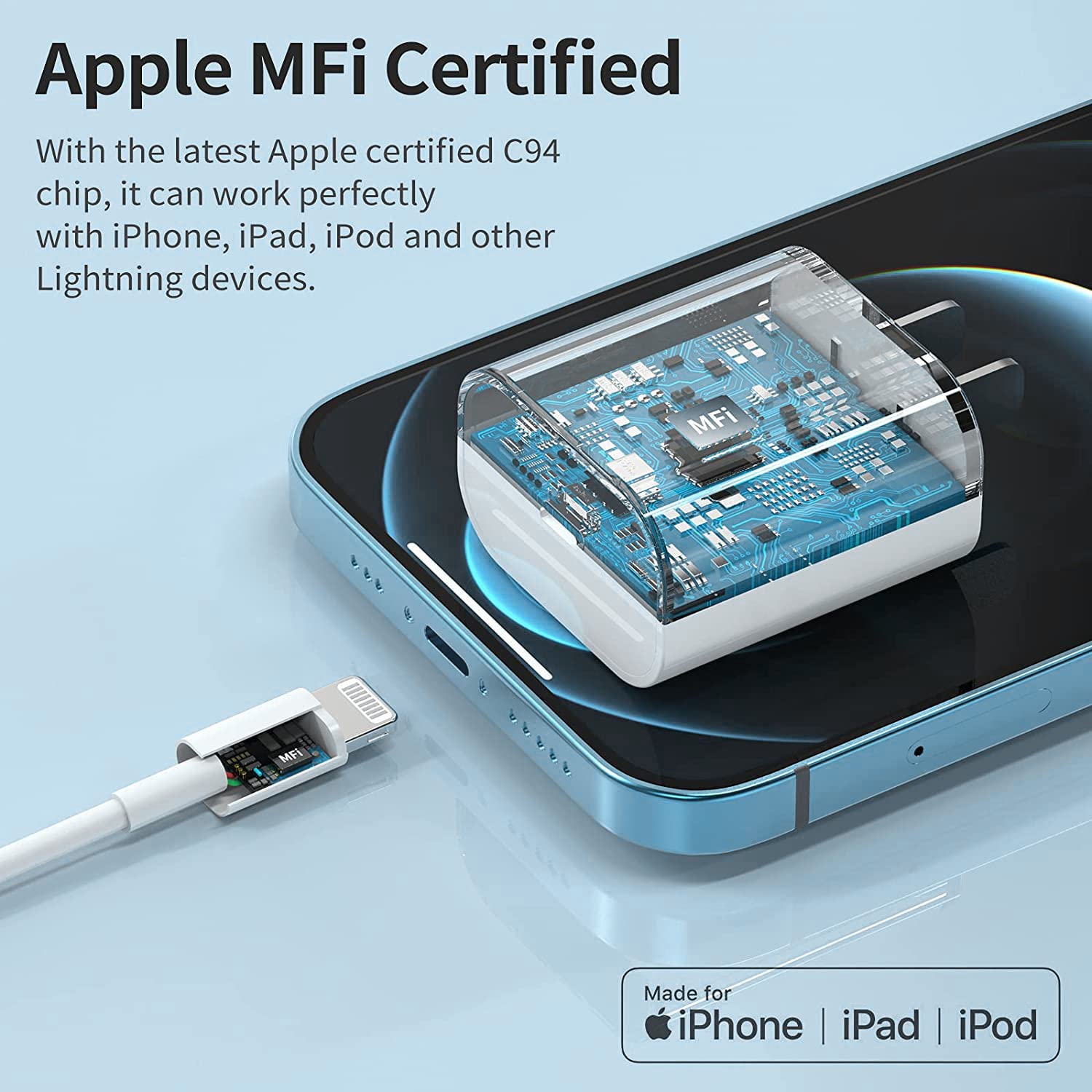 Cargador rápido para iPhone 14 13, cargador rápido para iPhone [cer...