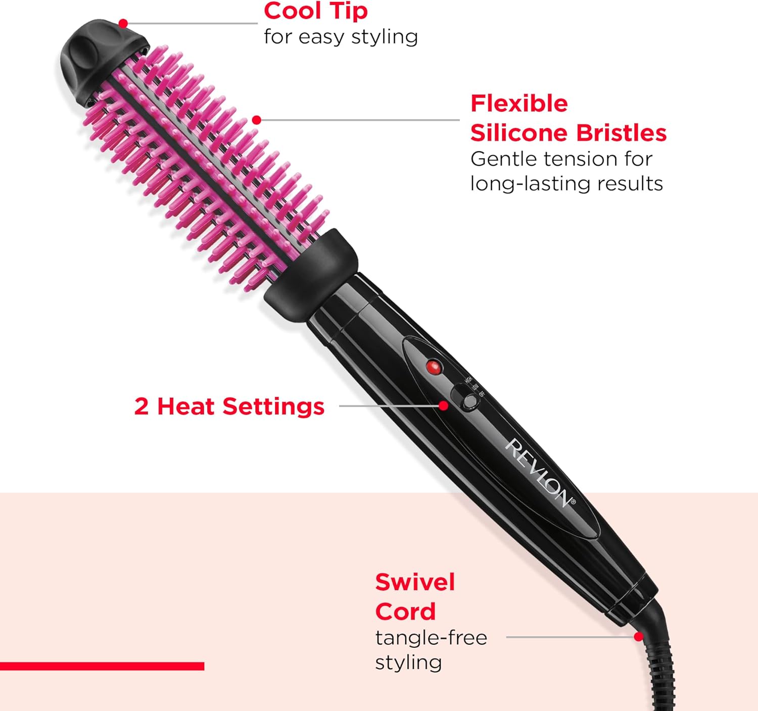 Cepillo que voluminiza el cabello calentado de silicón, 1 pulgada,...