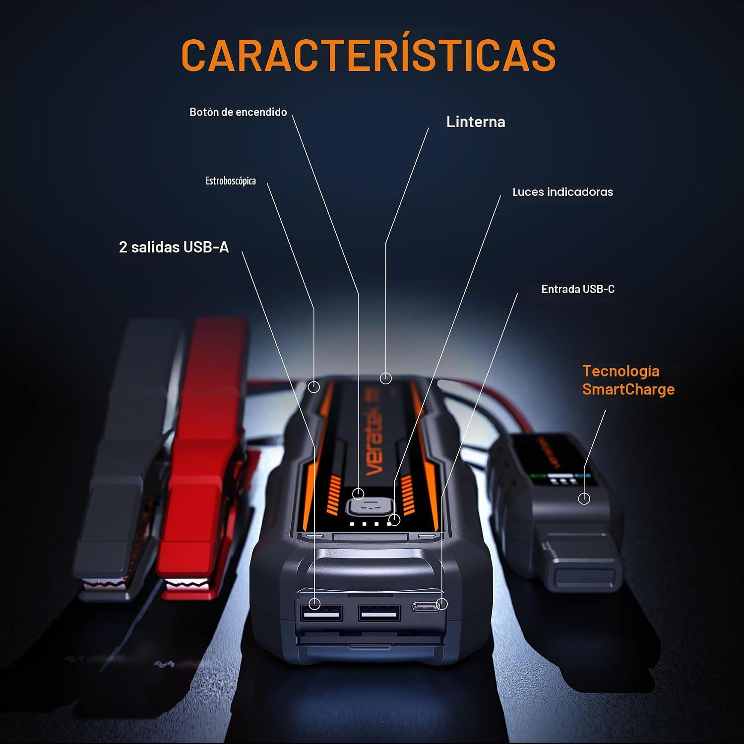 Veratek V10 Pro 4000A Arrancador de Batería de Coche Portátil (10.0...