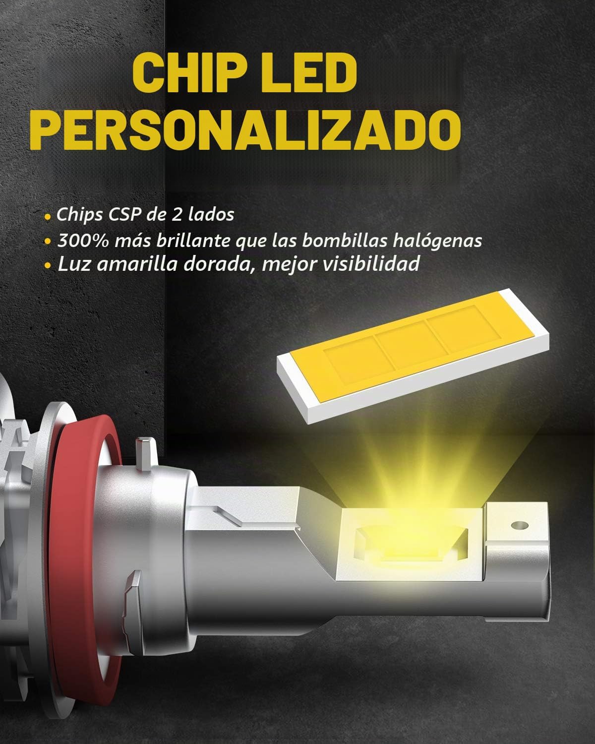 AUXITO Bombilla LED antiniebla H11 H8 sin ventilador, 40 W 6000 lm...