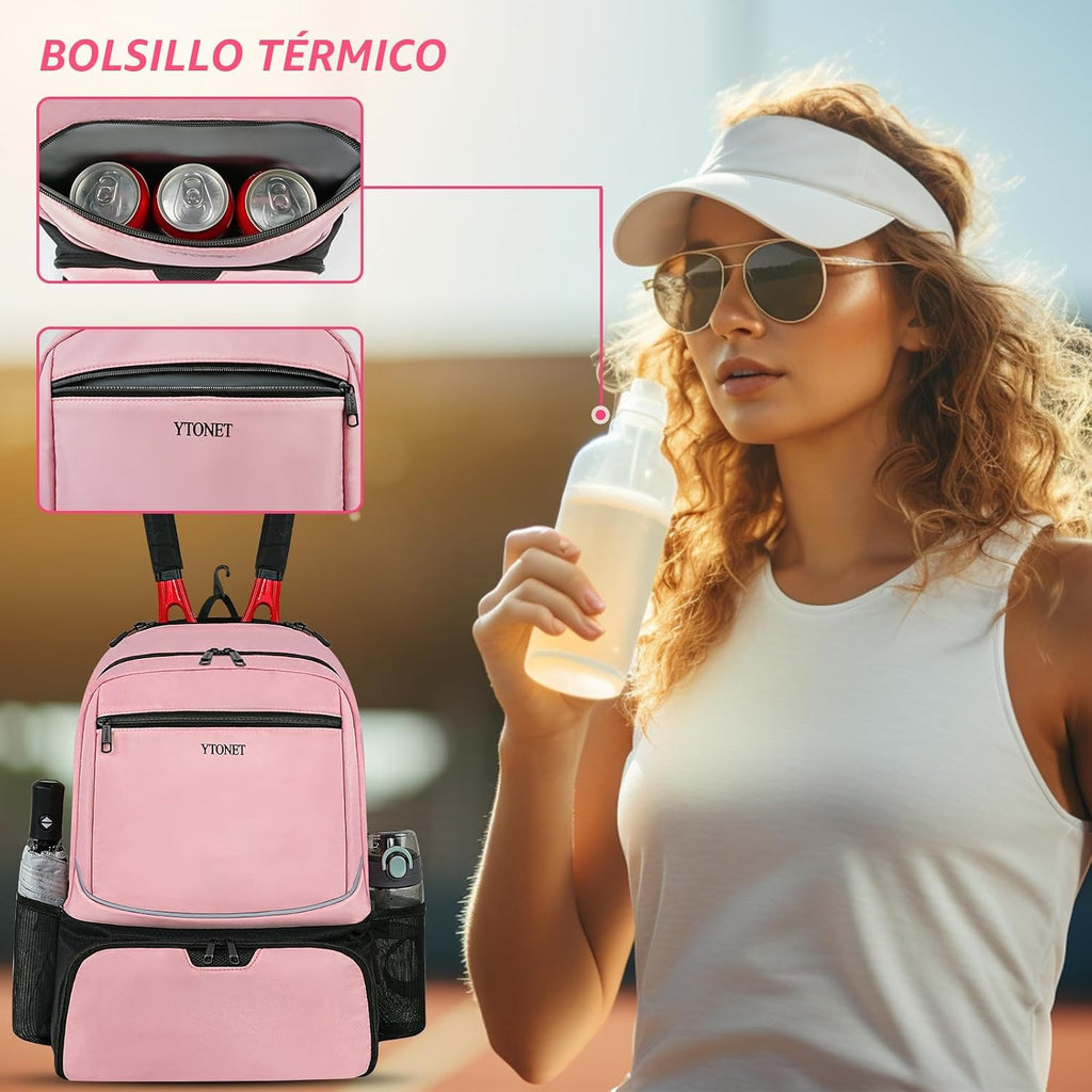 Ytonet Mochila de tenis para mujeres y hombres, 2 raquetas con bols...