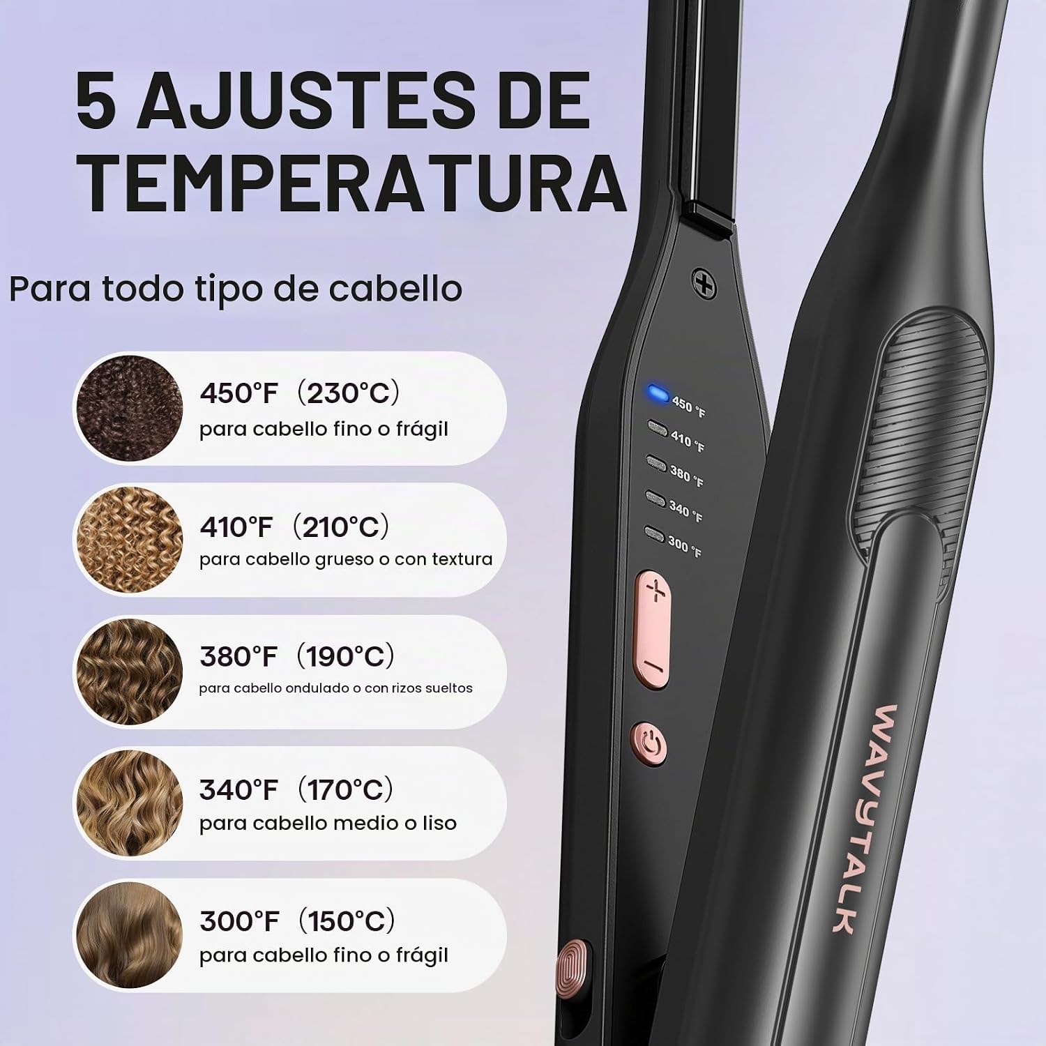 Wavytalk Plancha plana pequeña de 3\/10", Plancha plana de lápi...