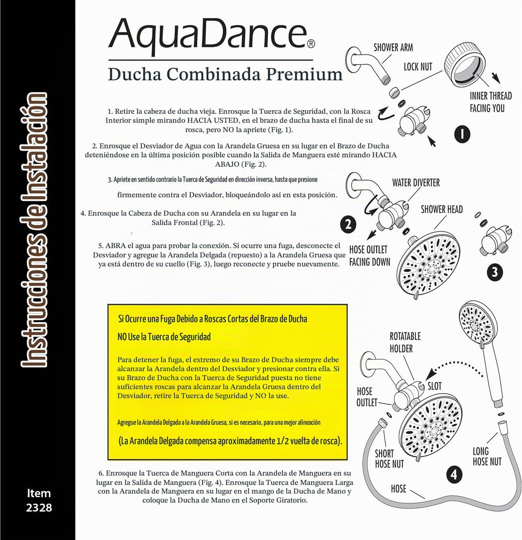 AquaDance Regadera de presión alta de 7 pulgadas de primera calidad...