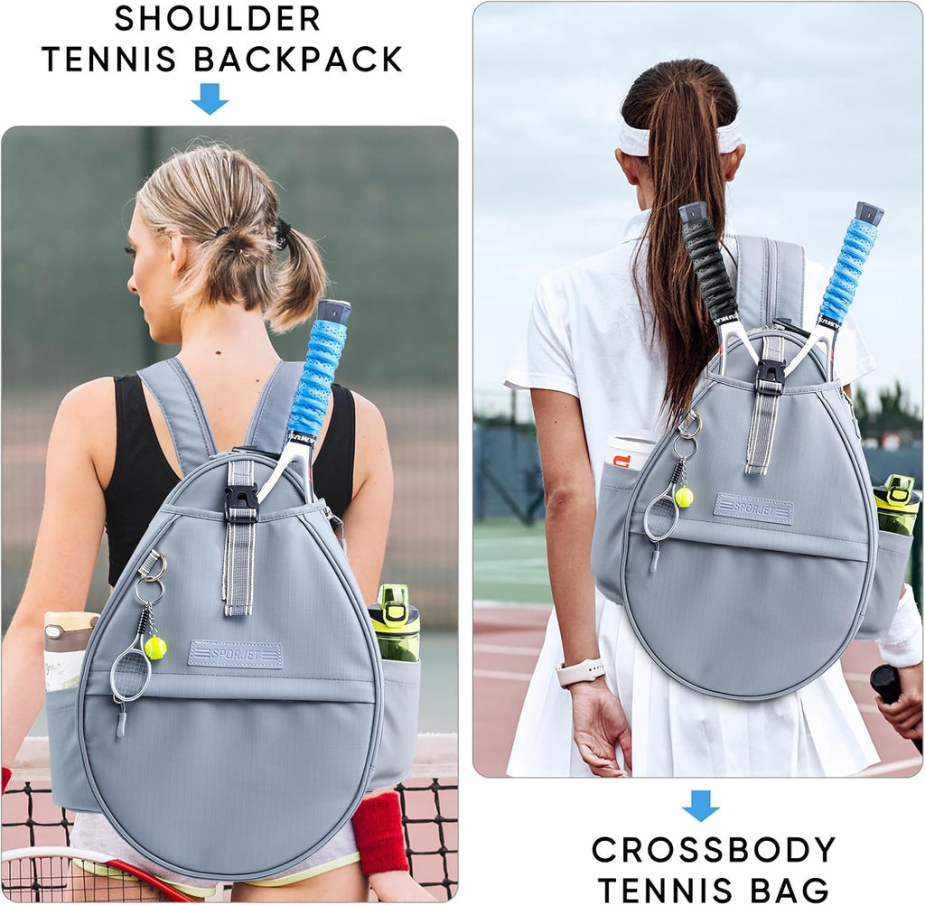 SPORJET Mochila de Tenis con Soporte para 2 Raquetas, Bolsa de Raqu...