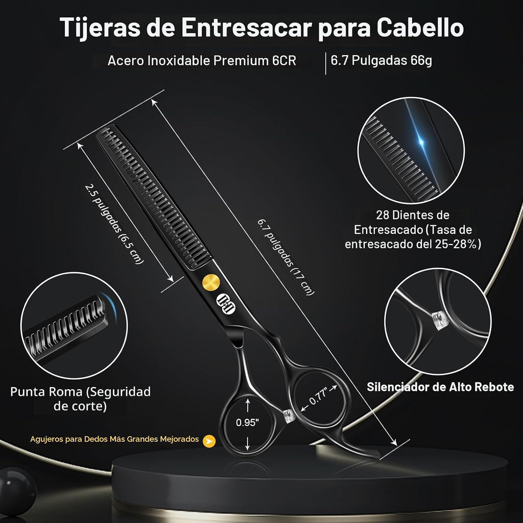 CIICII Kit de Tijeras de Corte de Pelo, Set Profesional de Tijeras...