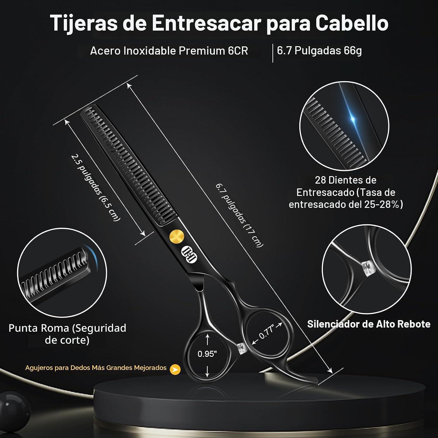 CIICII Kit de Tijeras de Corte de Pelo, Set Profesional de Tijeras...