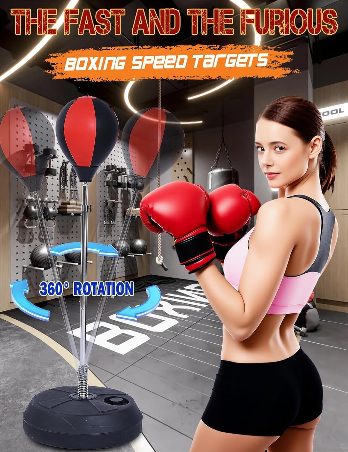 Saco de boxeo con soporte, bolsa de boxeo para adultos, altura ajus...