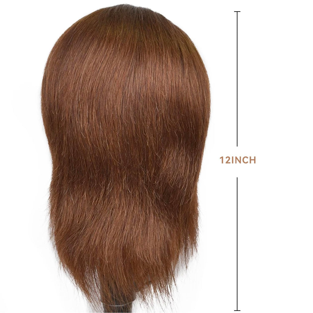 Cabeza de maniquí masculino con cabello humano de 12 pulgadas, cabe...