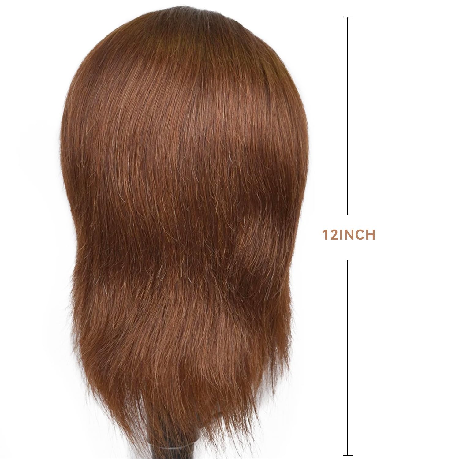 Cabeza de maniquí masculino con cabello humano de 12 pulgadas, cabe...
