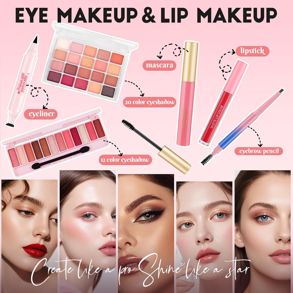 Kit de Maquillaje Todo en Uno para Adolescentes Principiantes con B...
