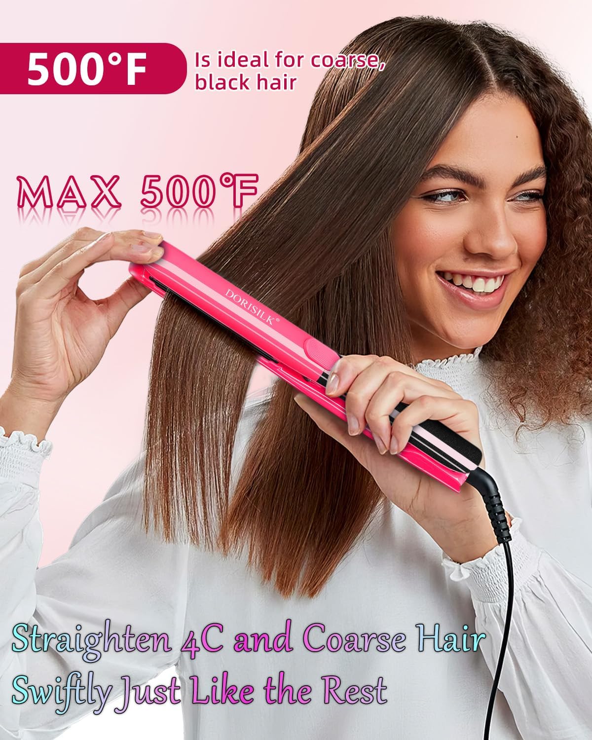 DORISILK Plancha de pelo profesional de alta temperatura de 500 gra...