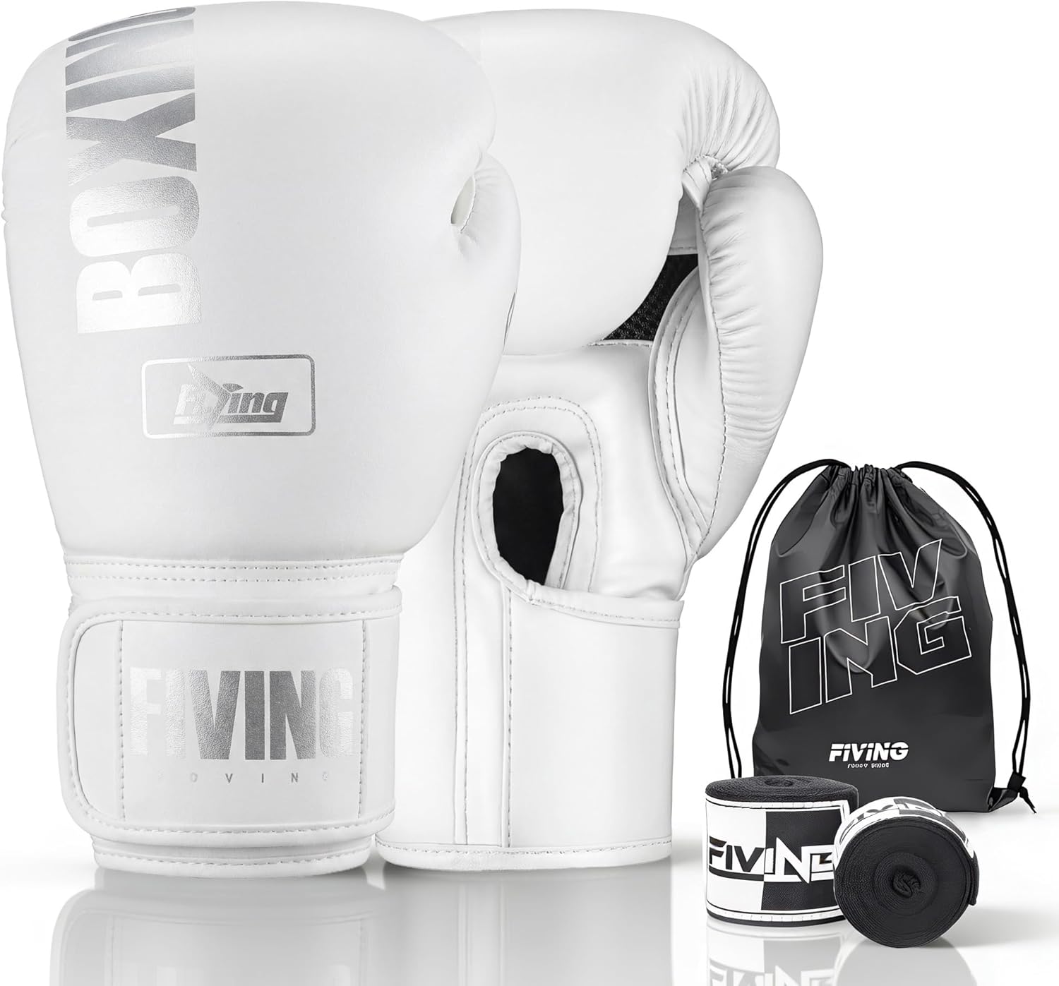 FIVING Guantes de boxeo con envolturas de mano para hombres y mujer...