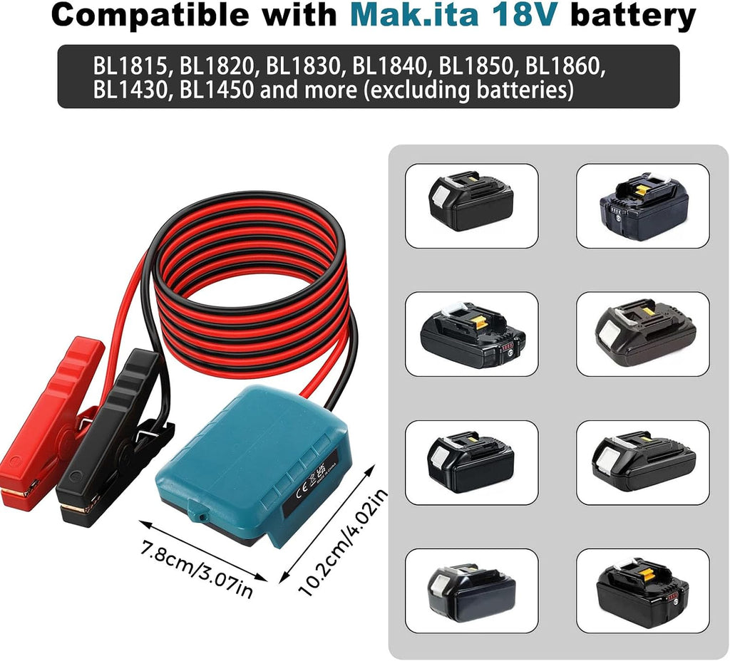kfupius Kit de cable de puente con interruptor para batería Mak.ita...