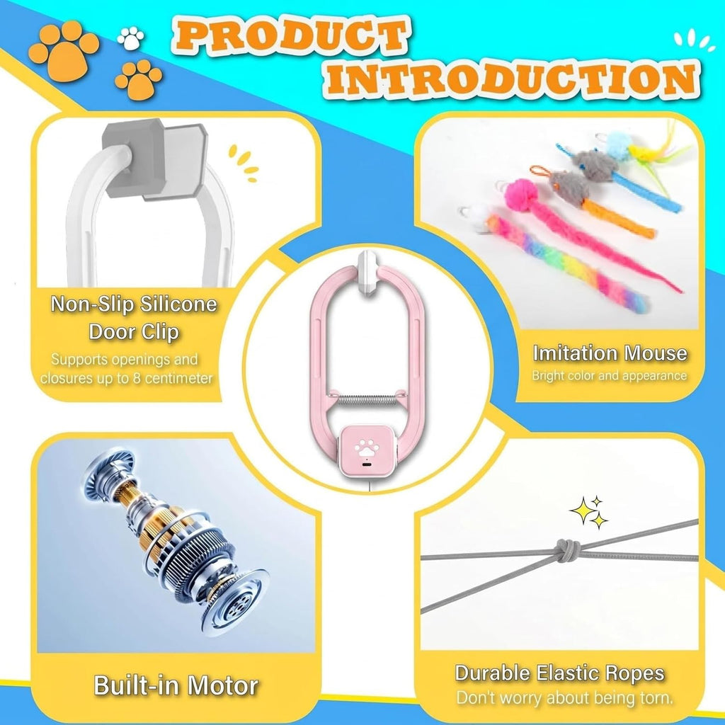 HAPPYCODE Teaser eléctrico recargable para gatos, juego de clip de...