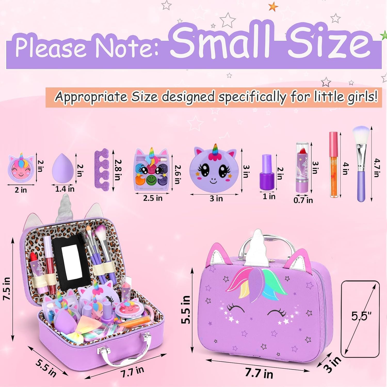 Heaning Maquillaje lavable para niños, juego de maquillaje real par...