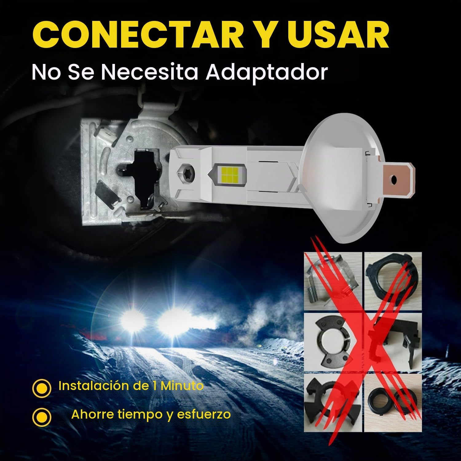 Bombilla H1LL\/H1 32000LM blanco frío 1:1 halógeno, 80000 horas de luz