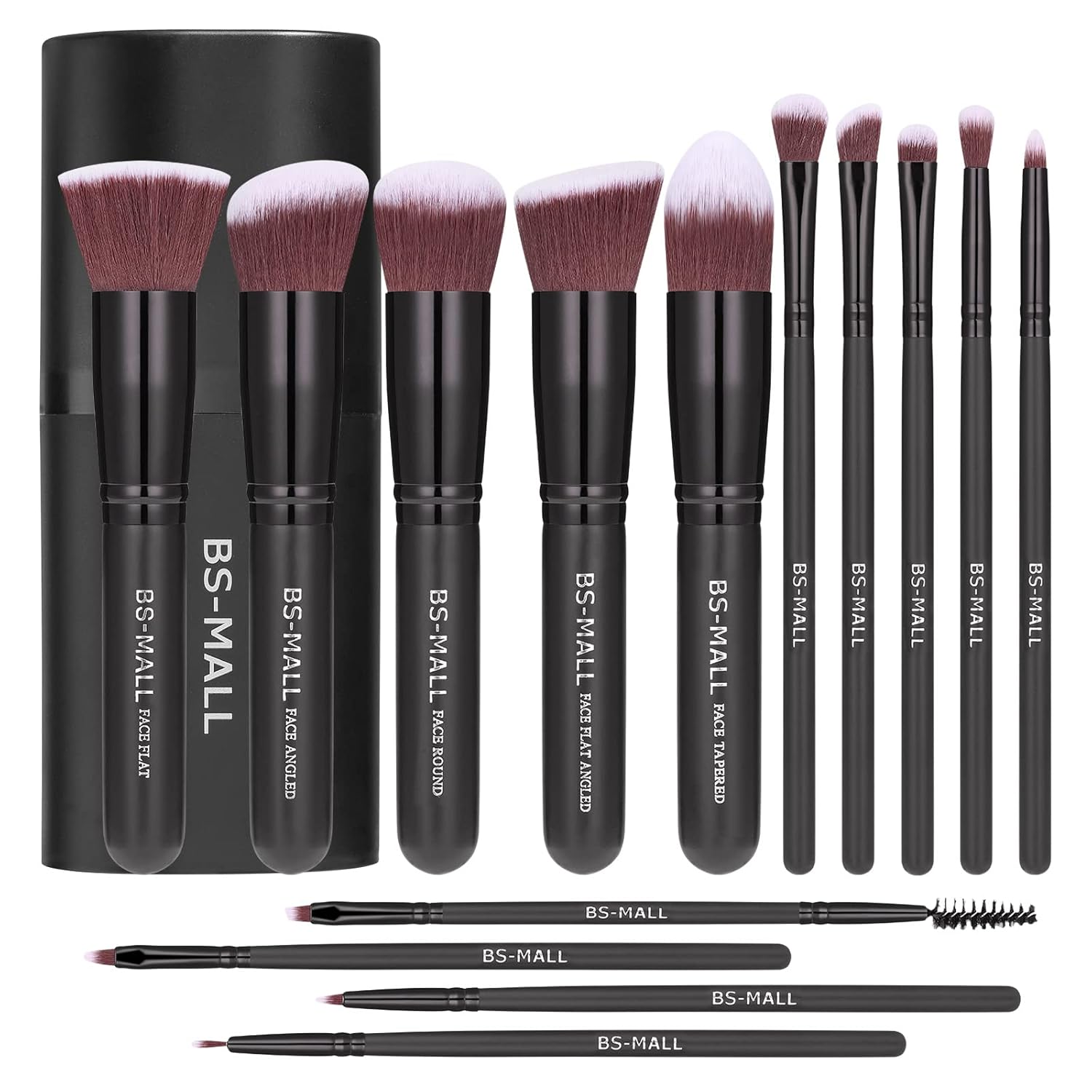 BS-MALL - Pinceles de maquillaje premium, 14 unidades, base sintéti...