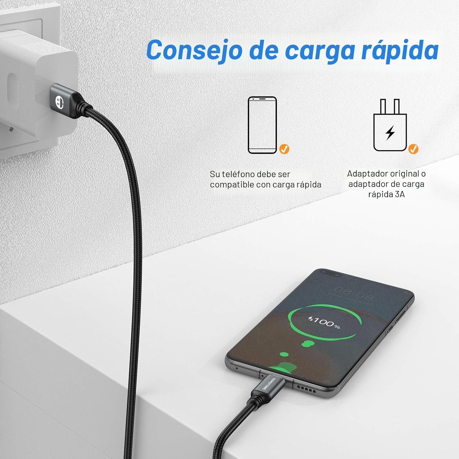Paquete de 5 cables USB C de 10 pies, USB A a USB-C de 10 pies tipo...