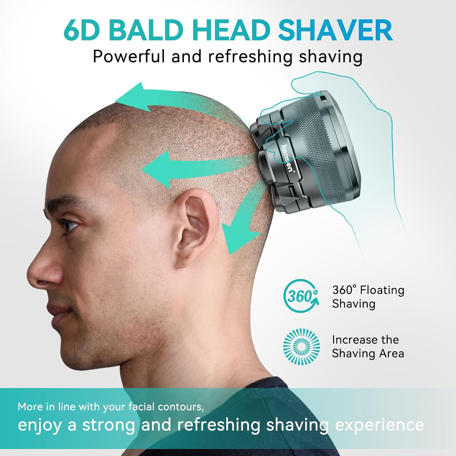 kensen Afeitadoras de cabeza 6D para hombres calvos, afeitadora mej...